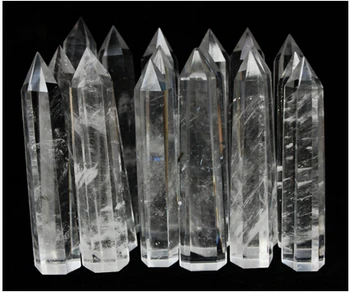 

000002092##@@ 6pcs CLEAR SMELT QUARTZ CRYSTAL WAND POINT HEALING