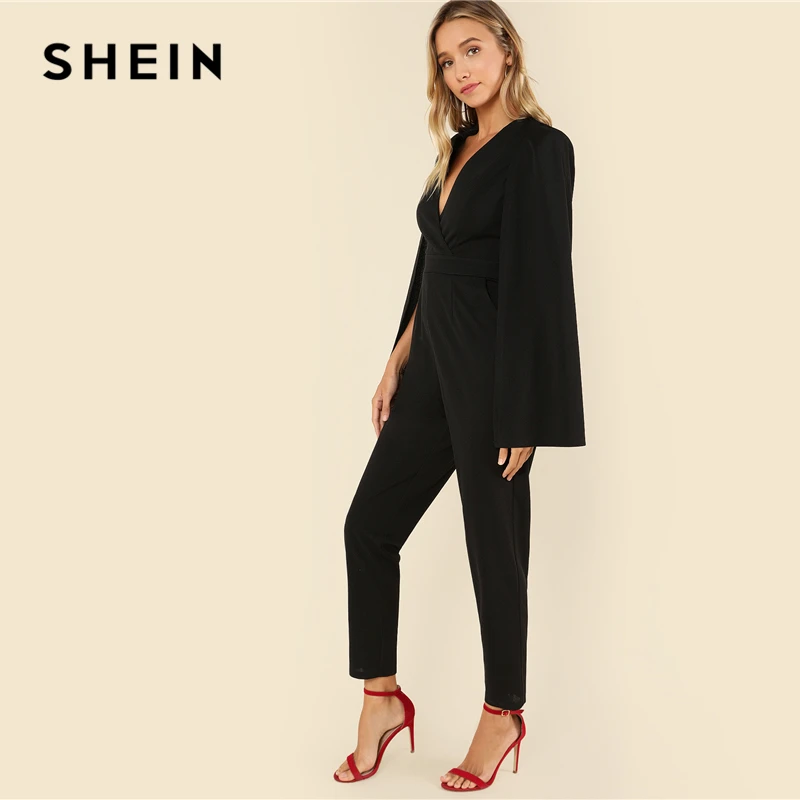 SHEIN Элегантный Комбинезон С Длинным Рукавом 2019 Женский Повседневный Высокой