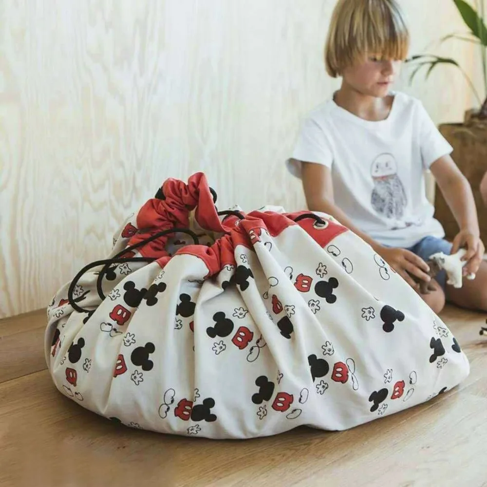 140cm Baby Play Mat Game Portable Baby Toys Storage Canvas Bags Outdoor