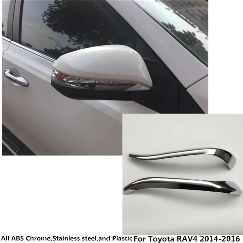 For Toyota RAV4 2014 2015 2016 2pcs font b Car b font body ABS chrome back