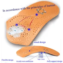 3/4 length Leather insole Flat Foot Orthotic insoles Arch Support 2.5cm Half Shoe Pad Orthopedic Insoles Foot Care 35 to 48