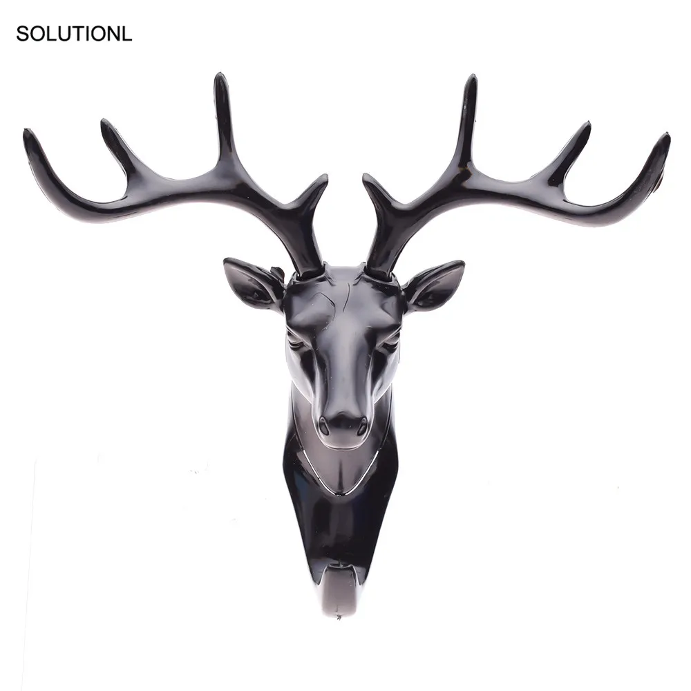 

New Vintage Deer Head Antlers Wall Hook for Hanging Clothes Hat Scarf Key Deer Horns Hanger Rack Wall Decoration