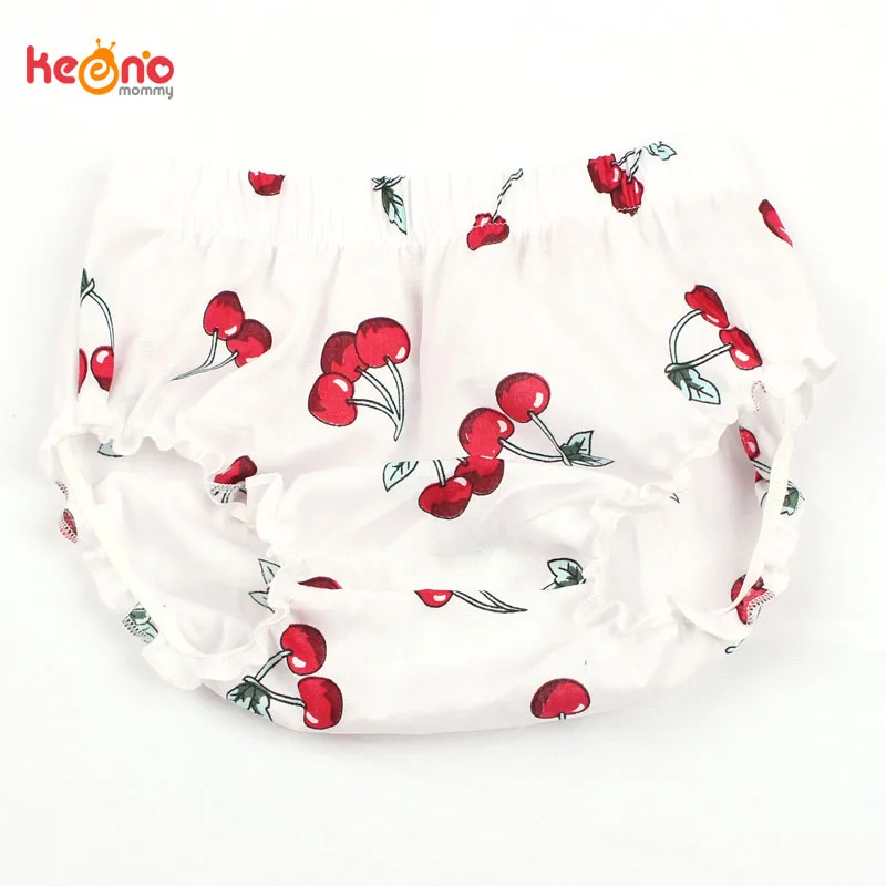 Newborn Baby Summer Cherry Ruffle Bloomers Little Girl Cotton Diaper Cover Toddler Lipstick Shorts Infant (6)