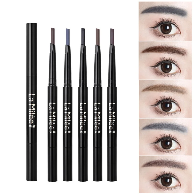 

2019 1PC Double-End Eyebrow Pencil Sweatproof Colorfast Long-Lasting Eyebrow Enhancers Eyebrow Outline Pen