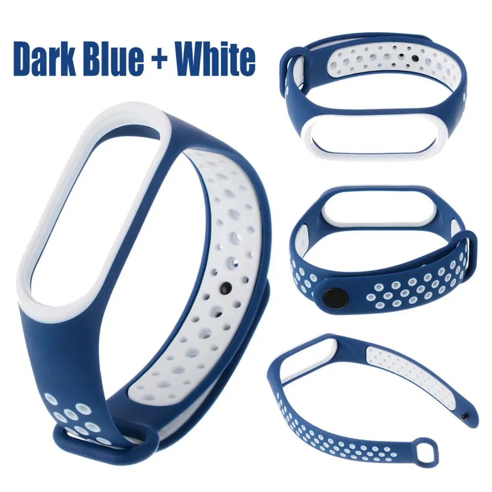 Fashion WatchBand For Xiaomi Mi Band 3 4 Double Color Silicone Bracelet Wrist Strap Watch Band Replacement Wrist bands