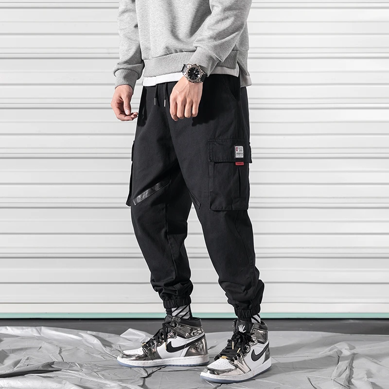 black khaki joggers mens