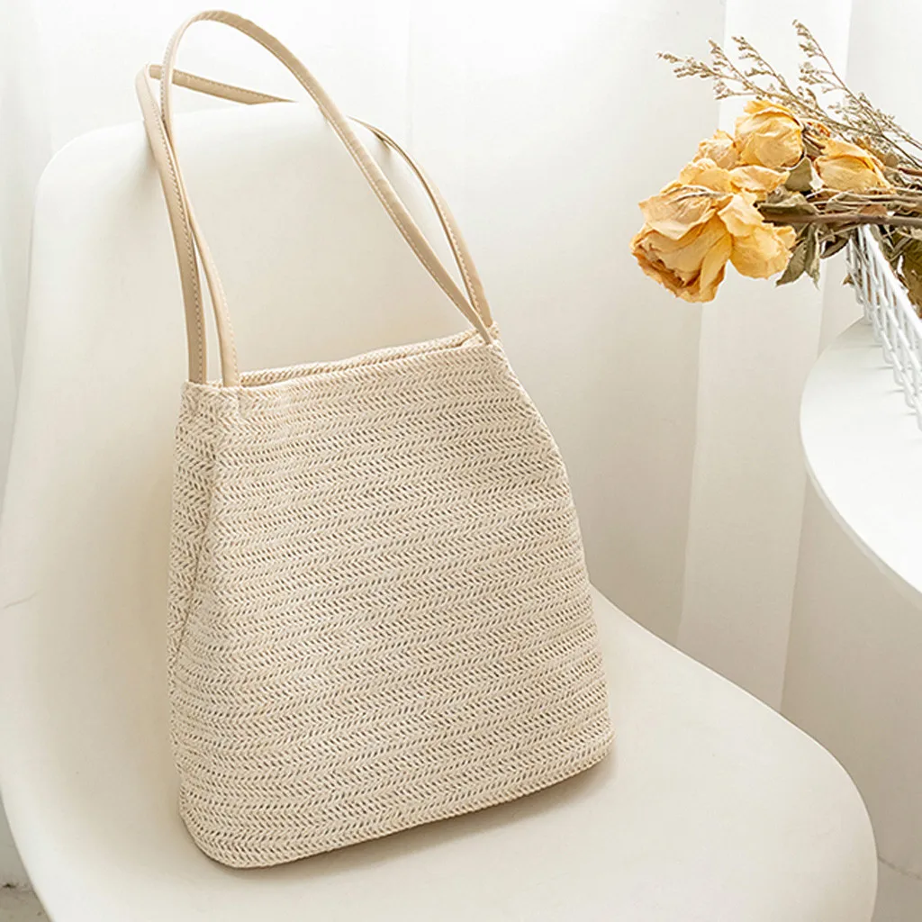 

Womens Bag Fashion Solid Color Handbag Woven Beach taschen women bolsa masculina sac femme sac bandouliere femme bolsa feminina