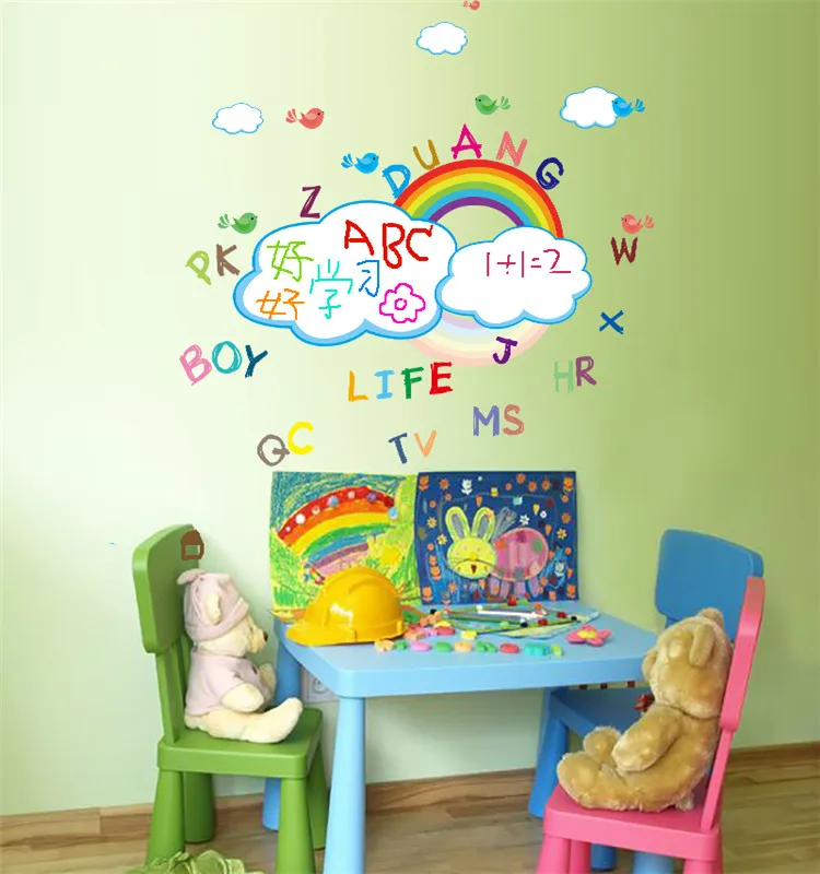 kindergarten teaching number letter word school wall stickerswall stickerschool wall