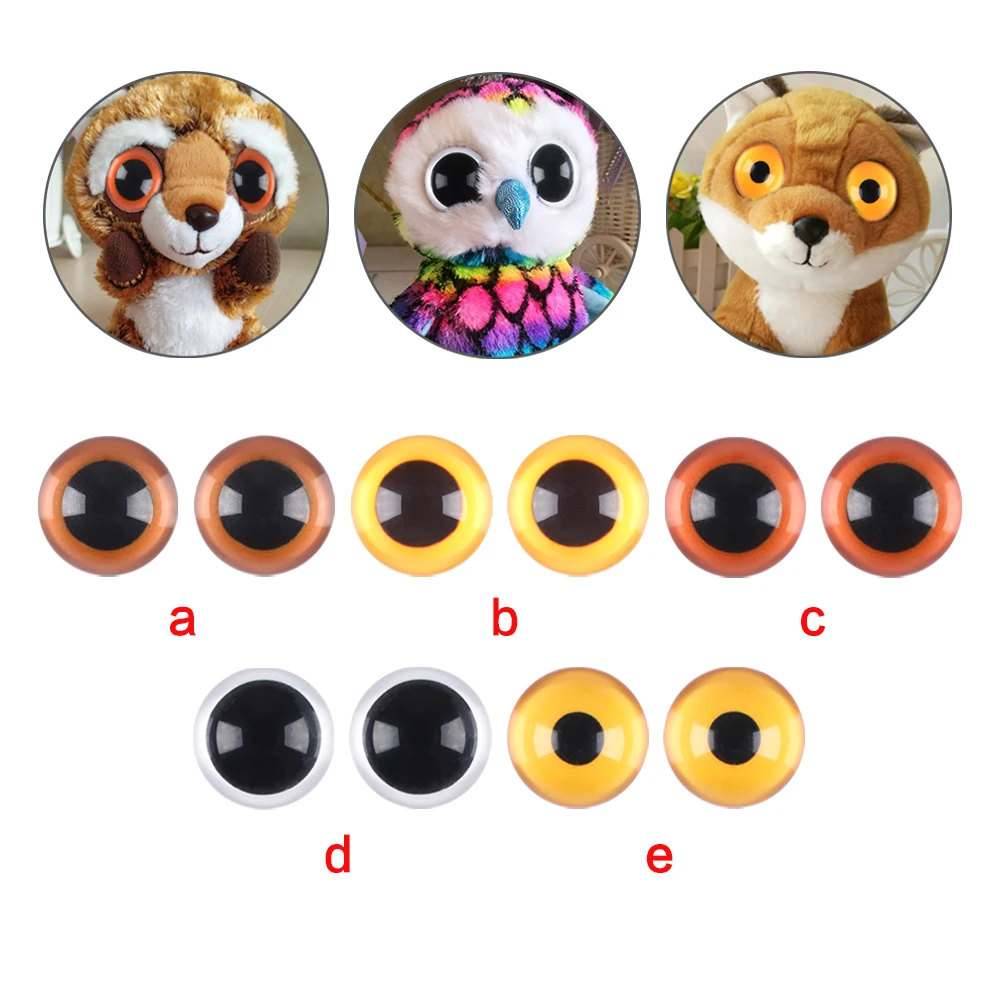 NEW 10/12mm 50pcs glass Black Doll Puppet Eyes Animal Crafts Safety