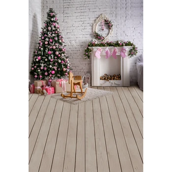 

White Wall Christmas House Tree Floor photography studio background Vinyl cloth High quality Computer printed wall backdrop