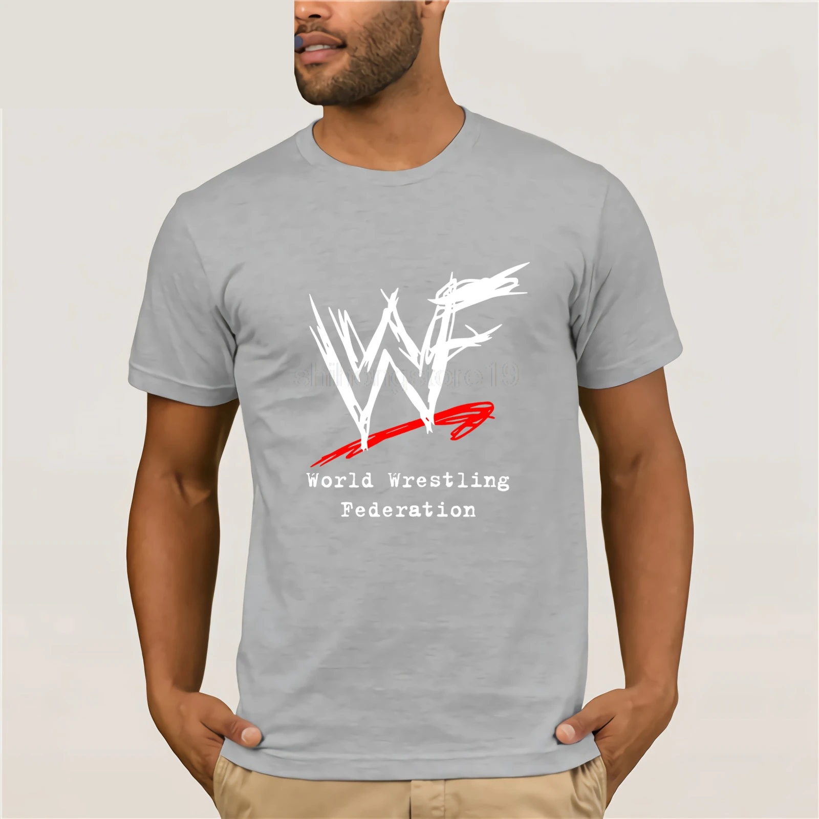 للمصارعة WWF شعار 100% القطن المحملة شحن مجاني T قميص عارضة الرجال Clothingq Men 'S تي شيرت 2019 أحدث للمصارعة WWF شعار 100% القطن المحملة شحن مجاني T قميص عارضة الرجال Clothingq Men 'S تي شيرت 2019 أحدث