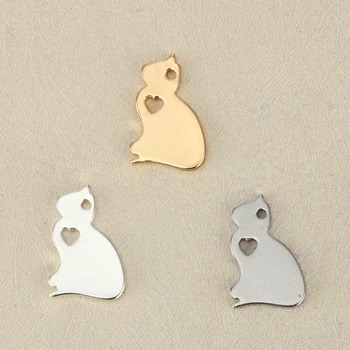 

20pcs Diy jewelry charm accessories Pet cat crouching cat pendant size 11 * 17 mm stainless steel tag for necklace