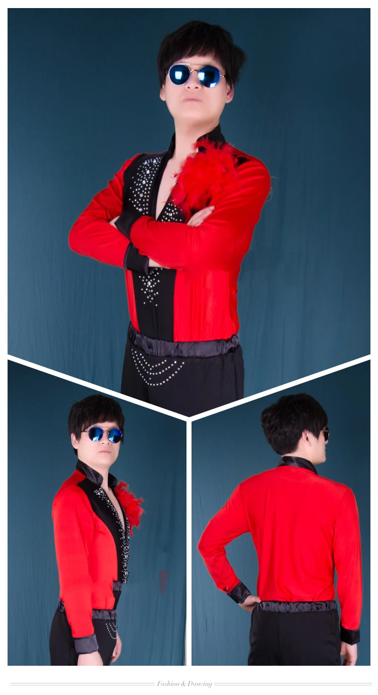 v camisa de dança masculina ballroom latin