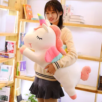 

new big size Stuffed Animal Baby Dolls Kawaii Cartoon Rainbow Unicorn Plush toys Kids Present Toys Children Baby Birthday Gift