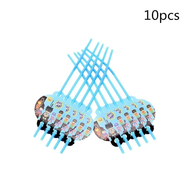 

Party supplies 10pcs Super Hero Justice League Avengers theme straws party deco biodegradable paper straw tube eco friendly