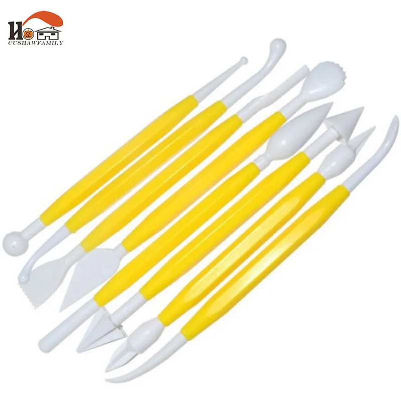 

CUSHAWFAMILY 8 pcs/set New Kitchen baking Tool Fondant Biscuit Cake Cookie Modelling tools Maker Mould Party DIY Plastic burin