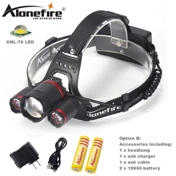 

AloneFire HP33 Brightest and Best LED Headlamp flashlight Rechargeable 18650 headlight flashlights Waterproof Camping Hat Light