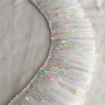 

Manual diy macaron macaron color Ruffle fringe lace trim silk dress lace accessories macrame lace fabric