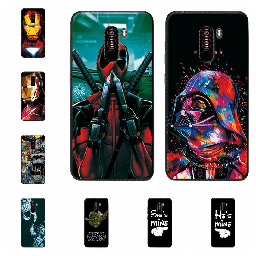 

Charming Deadpool Fundas For Xiaomi Pocophone F1 6.18" Chic Coque Soft TPU Cases For Xiaomi Poco F1 Capa Back Cover Phone Shell