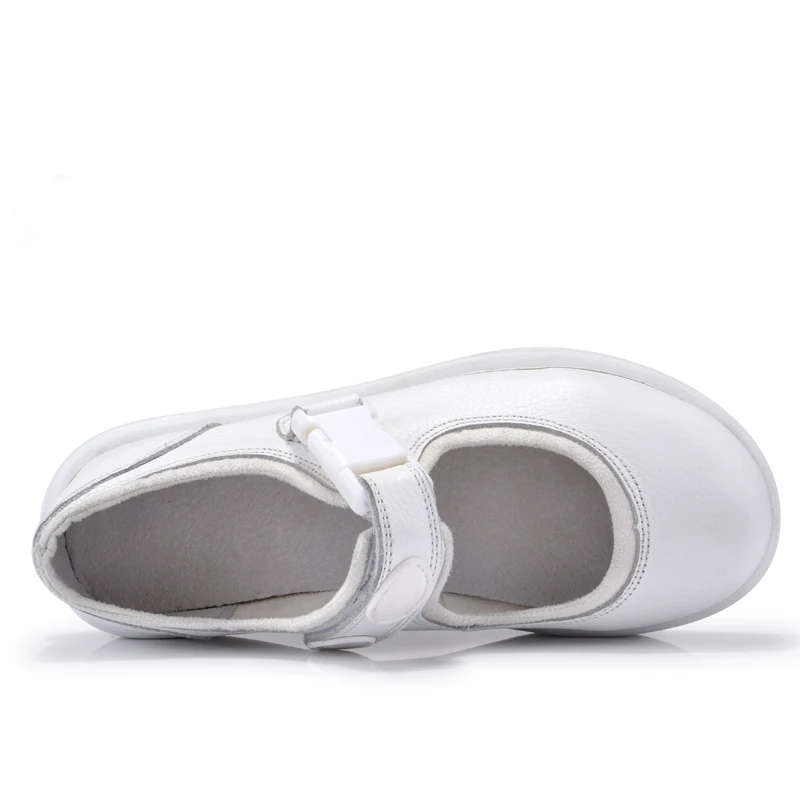 Genuine Leather 4.5CM Women Swing Shoes Thick Soles Wedge Toning Shoes Lacing Slimming Women Sneakers White Nurse