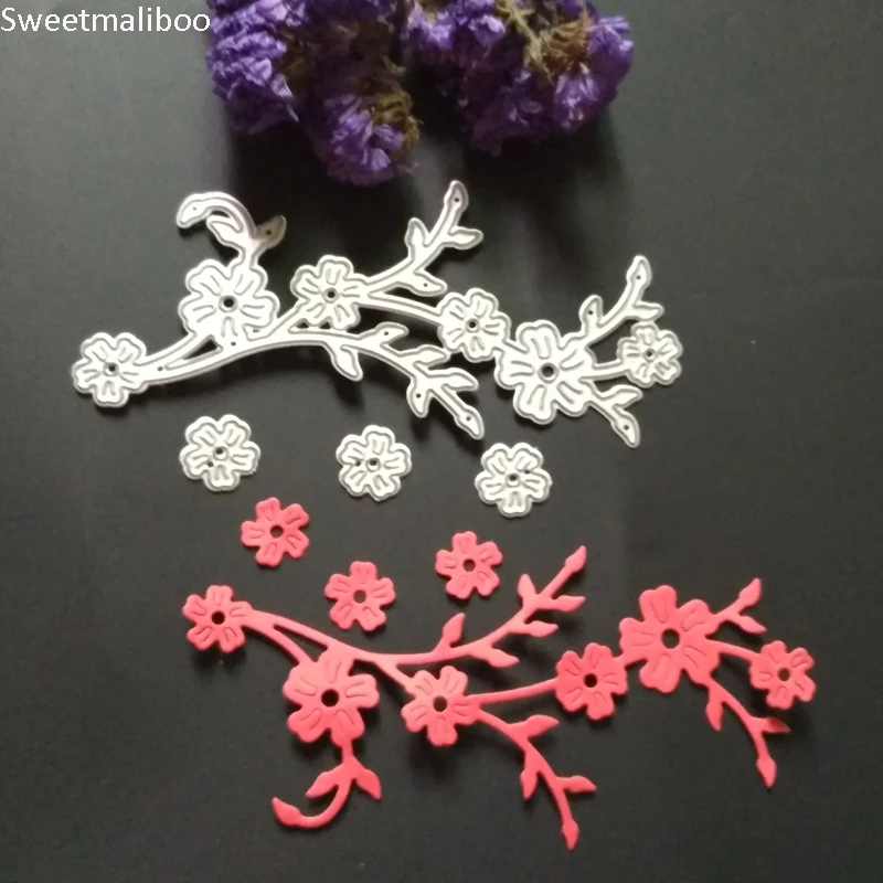 

Stamps Dies Scrapbooking Plum Flower Frame Metal Cutting Dies New 2019 Craft Die Cut Background Embossing Paper Card Making DIY