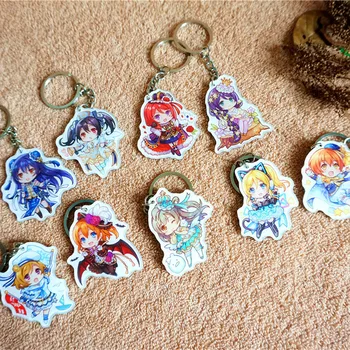 

9pcs/set Anime Keychain Love Live!Cosplay Pretty Girls Kotori Nico Maki Portachiavi Doubleside Print Gift CollectKeyring Llavero