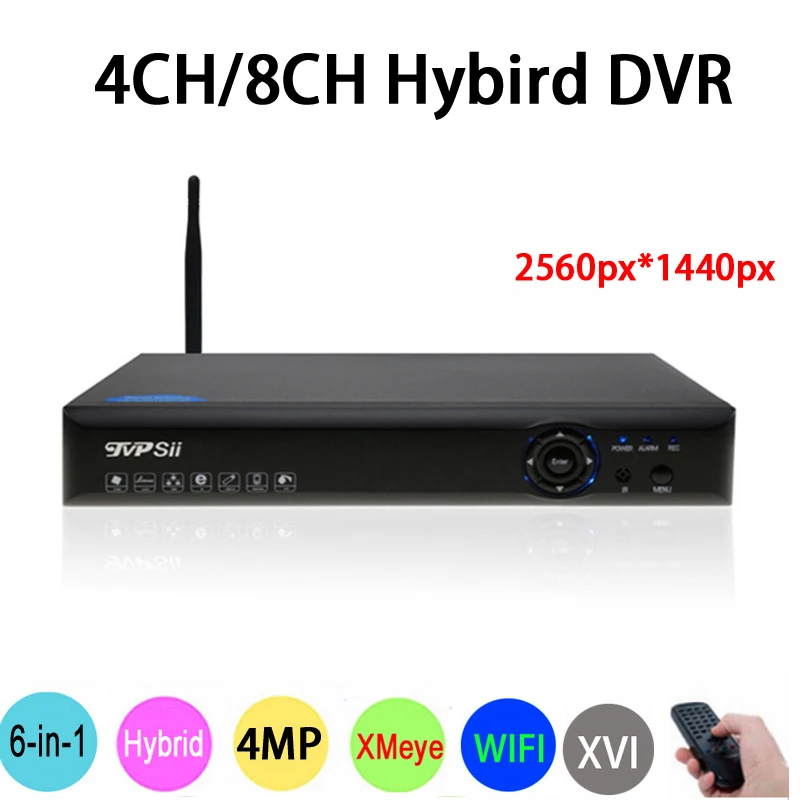 

5mp Blue-Rey Camera Hi3521D Xmeye 4 Channel 4CH/8CH 8 Channel 6 in 1 Hybrid XVI CVI TVi NVR AHD CCTV DVR Free shipping