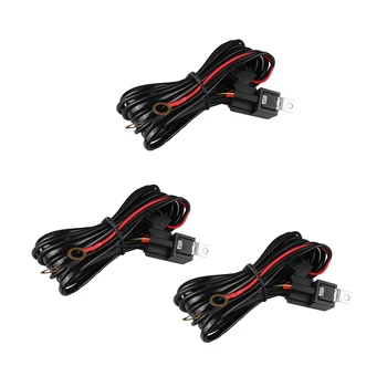 

12V 40A Universal Car Fog Light Wiring Harness Kit Loom For HID Work Driving Light Bar Relay Switch Daytime Running Light Kit