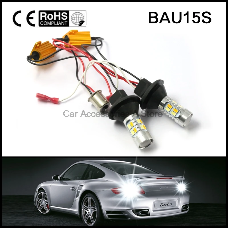 

Dual Color White/Amber Yellow Switchback 1156 BAU15S PY21W LED Turn Signal Light Error Free Canbus with Resistor DRL