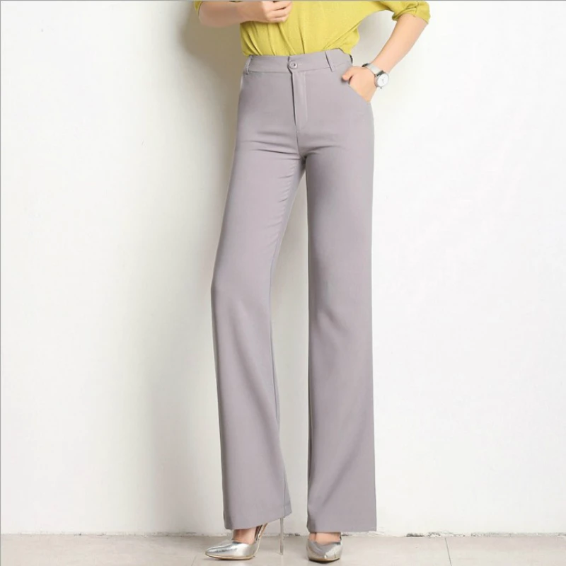 Nueva Alta 2019 Y Cintura Niñas Pantalones Las Marca Plus De Verano Tamaño Flare 79138 Oficina Mujeres Negro Ligero gris Ropa Primavera Femenino Fqg8Edwq