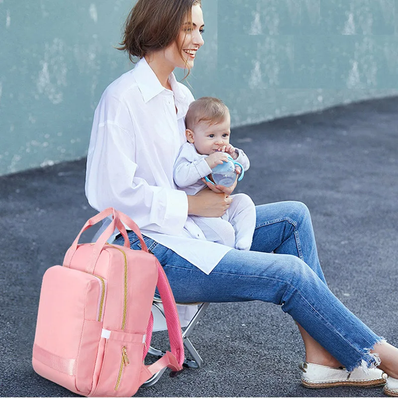 

SeckinDogan Baby Diaper Bag Outdoor Travel Wet Dry Diaper Bag Mylon Waterproof Nappy Bag Backpack Odorless Mummy Backpacks