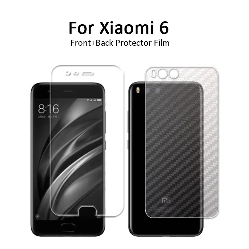 

2pcs/lot Front PET Screen Protector+Back Clear Carbon Fiber Protective Film for Xiaomi Max2/Mix/Note3/5X/6/5C/5S/M5/4/4C/3/2A/2S