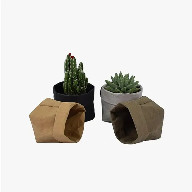 mini succulent flower kraft paper flower pot set creative home paper how to wrap flower pots with paper