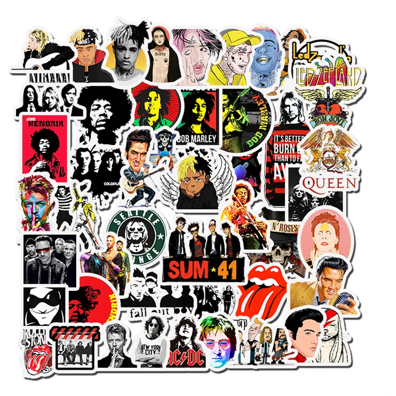 

50pcs/pack Stickers Hip Hop Rock & Roll Cute Cartoon Character Graffiti Sticker Toys For Skateboard Laptop Bicycle Decals