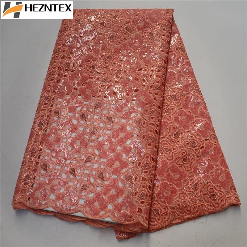 

African Organza Lace Fabric With Sequin Hot Sale Nigerian Wedding Dress High Quality Organza French Net Lace Fabrics PSA573-1