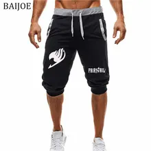 Мужские Шорты до середины икры Длина Фитнес Бодибилдинг сказка печати Повседневное джоггеры Тренировки Спортивные укороченные штаны пот Штаны Спортивная