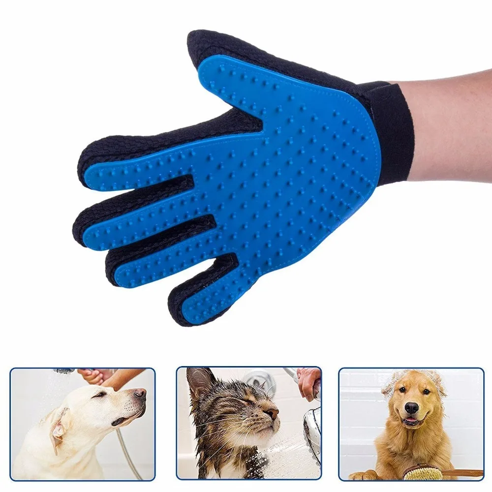 

Silicone Dog Pet brush Glove Deshedding Gentle Efficient Pet Grooming Glove Dog Bath Cat cleaning Supplies Pet Glove Dog combs