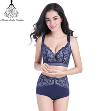 Кружевной бюстгальтер Набор Push Up плюс Размеры Для женщин нижнее белье de чашки бюстгальтера и Трусы Комплект 38 40 42 44 46 48 большая чашка белье Комплект itimate нижнее белье сексуальное белье сексуальное бель