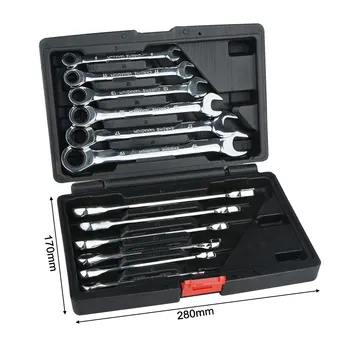 

12pcs Dual Purpose Fixed Head Ratchet Spanner Fast Wrench Set Flexible Hardware Tool 72 Teeth 180 Degrees Turn