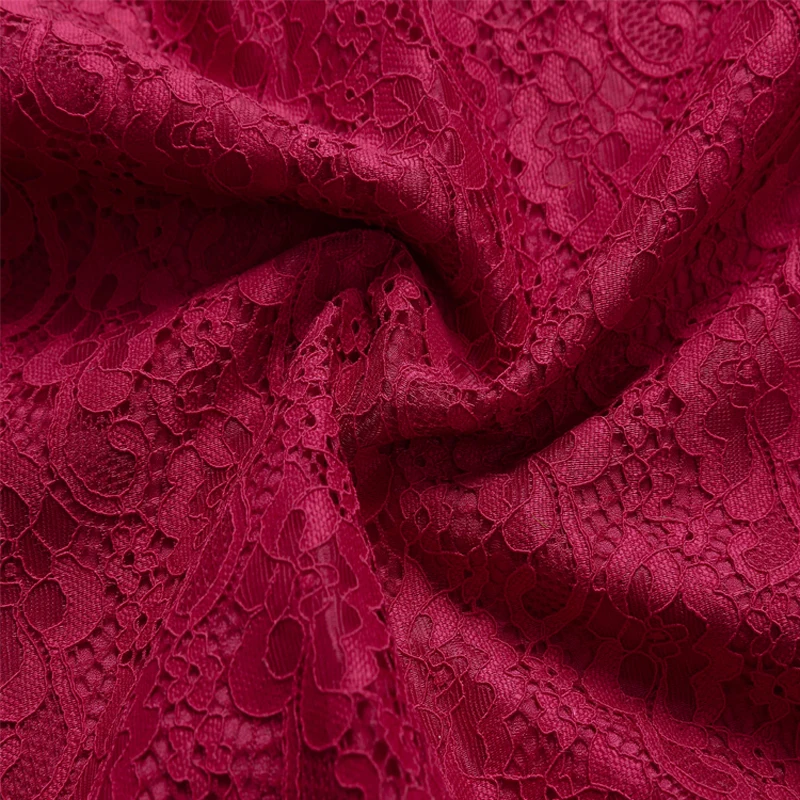 Для женщин Scalloped с открытыми плечами кружевное платье женщина 1/2 Половина рукава ретро качели Винтаж Платье Flare приталенное вечернее коктейльное платье