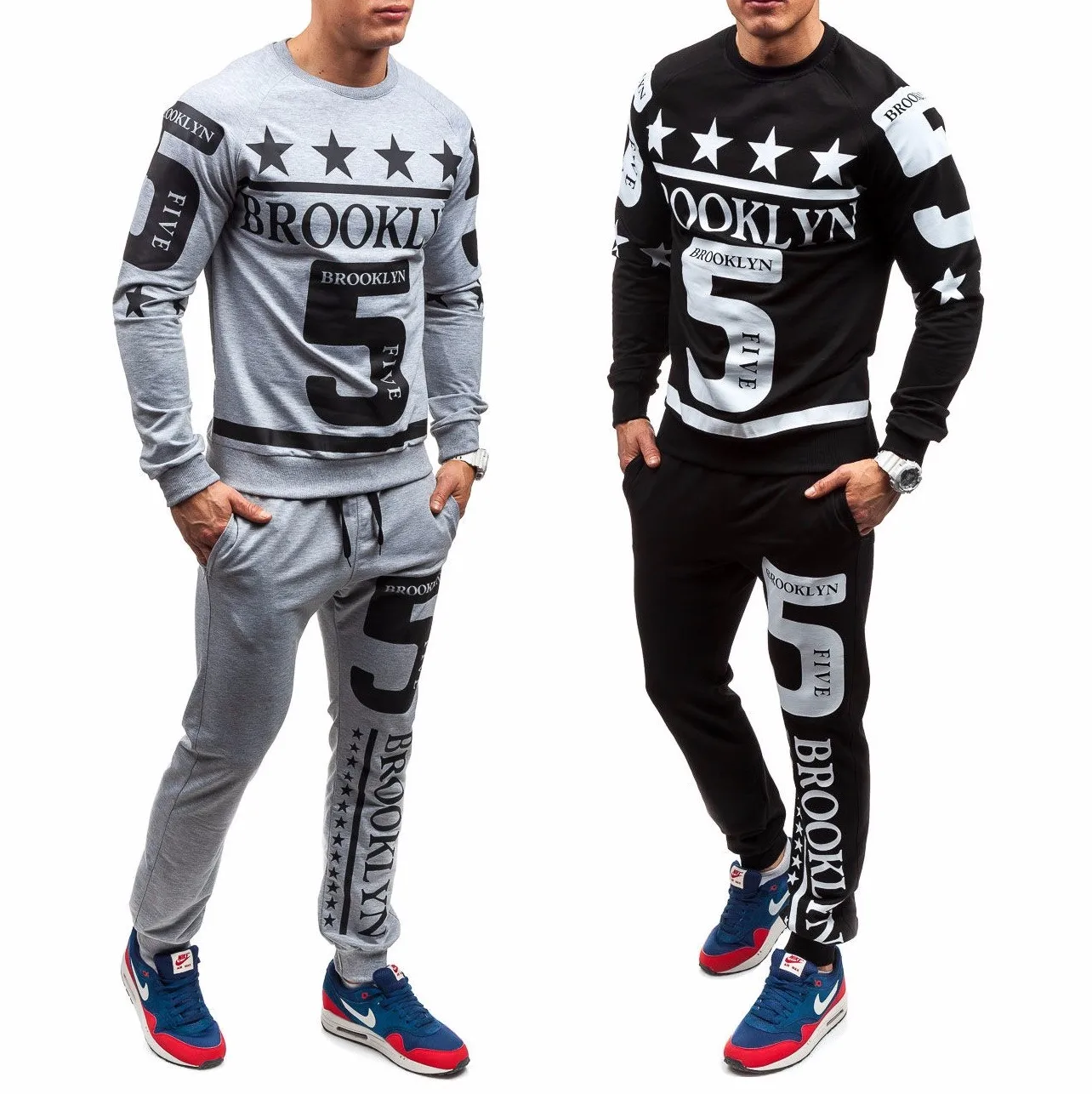 

ZOGAA 2019 Causal Simple Print Letter Men Track Suit 2 Piece Winter Pant Suit Sport Separate Buying O-neck Sweatsuit 3 Colors