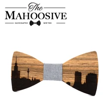 Деревянная бабочка, Польша, Warsaw Skyline, галстук-бабочка, модный, 9 цветов, для жениха, мужские свадебные галстуки-бабочки