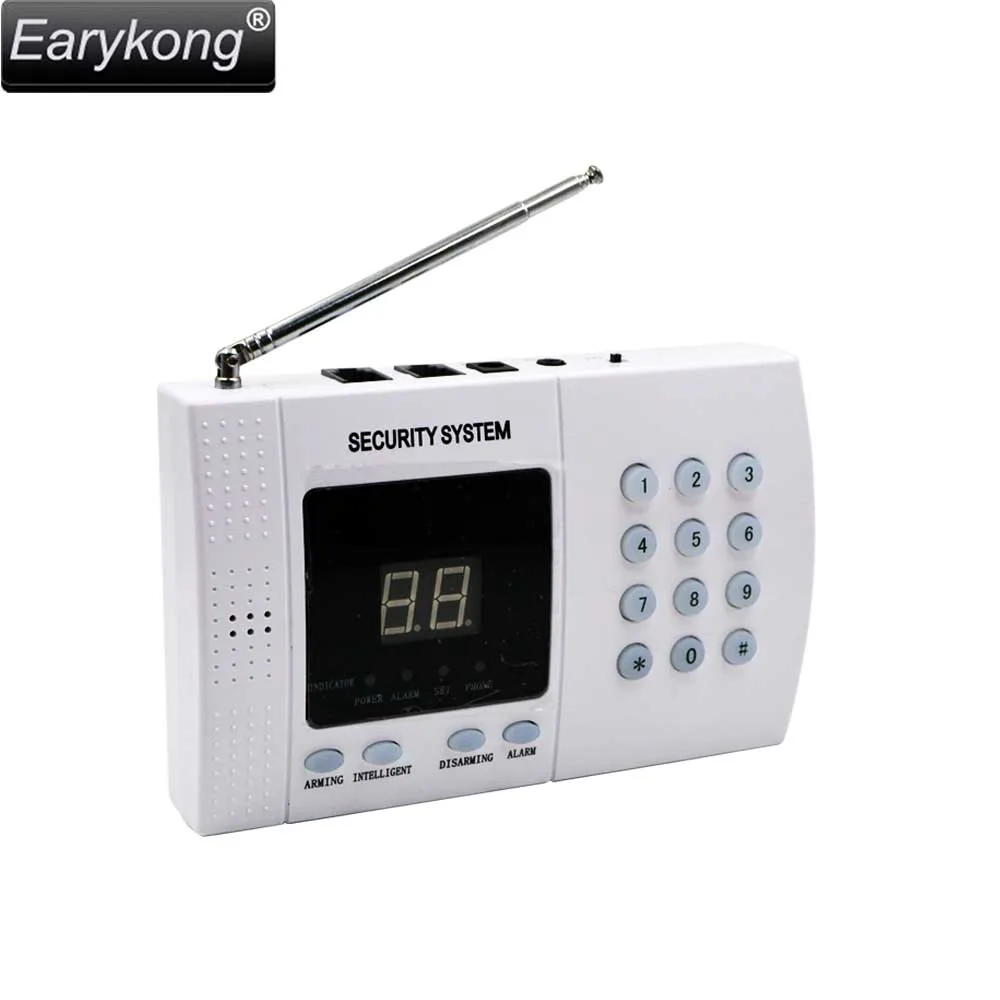 

Free shipping pstn alarm system With 100 Wireless Sensor to Transmission Freqency 433mhz White Wireless Home Security Alarm