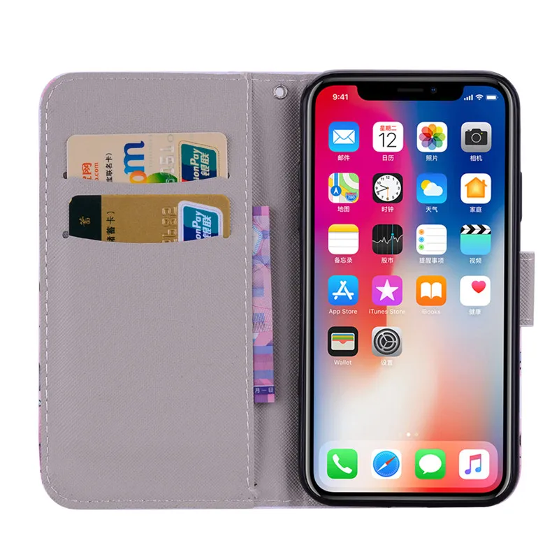 Flip Leather Case on For Coque iPhone XS Max Case For Fundas iPhone 6 6S 8 7 Plus 5 5S X XS XR Cover Painted Wallet Phone Cases Flip Leather Case on For Coque iPhone XS Max Case For Fundas iPhone 6 6S 8 7 Plus 5 5S X XS XR Cover Painted Wallet Phone Cases