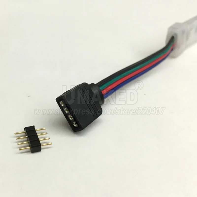 200 шт. 4pin RGB Разъем, 4 pin игла, мужской тип двойной 4pin, небольшая часть для 3528 5050 Светодиодная лента RGB светильник