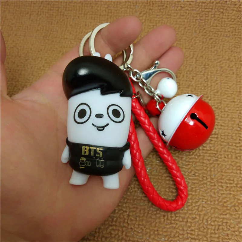 

2018 Fashion Jewelry 1pc KPOP BTS BT21 Cartoon Keychain Key Holder Chain Bag Pendant Accessories Keyring Jewelry