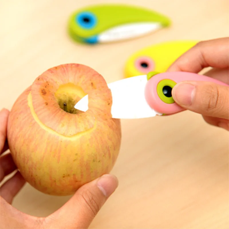 Новое поступление, птичий керамический нож, складные кухонные ножи для резки овощей, фруктов с разноцветной ручкой ABS, инструменты для приготовления пищи