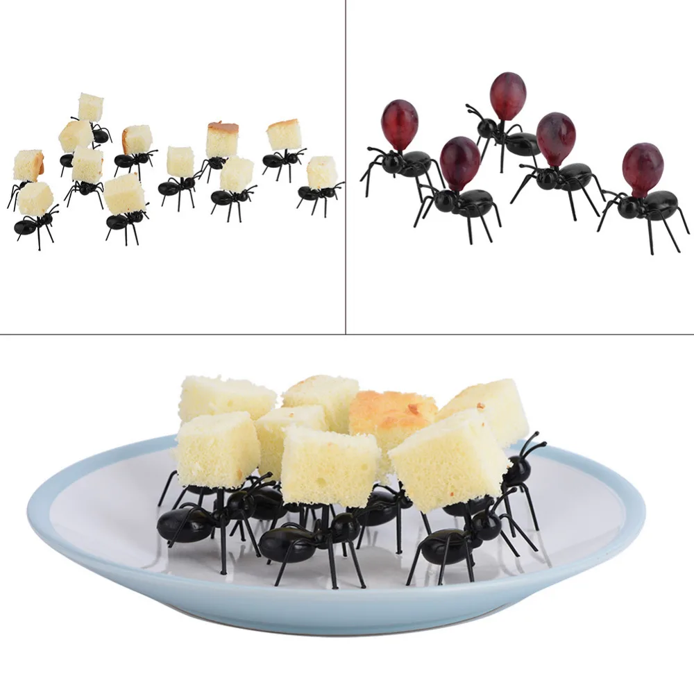 TOPINCN 12 шт./компл. закуска пирог десерт палочки посуда форма муравья фрукты вилка для вечерние декоративные еда кухня kichen аксессуары
