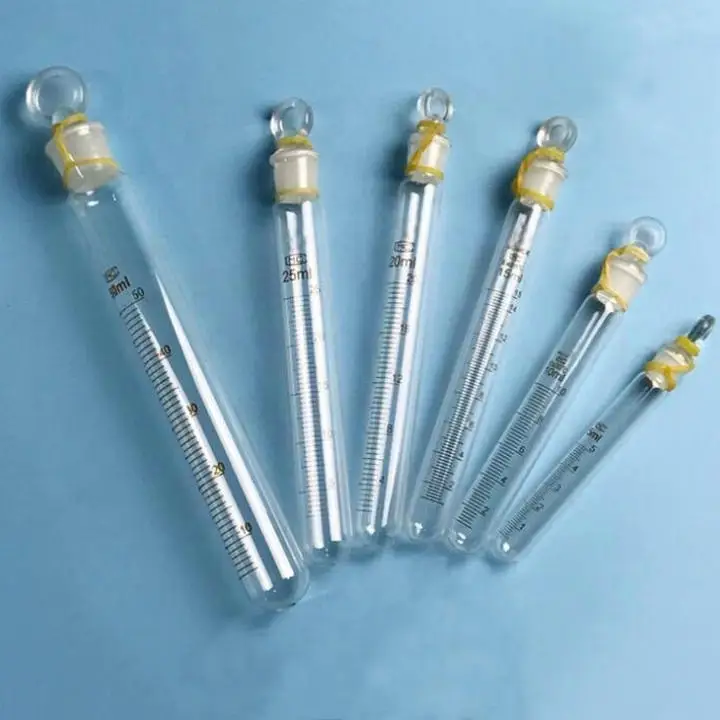 10pcs/lot GlassTest Tube with graduation and glass stopper, graduated