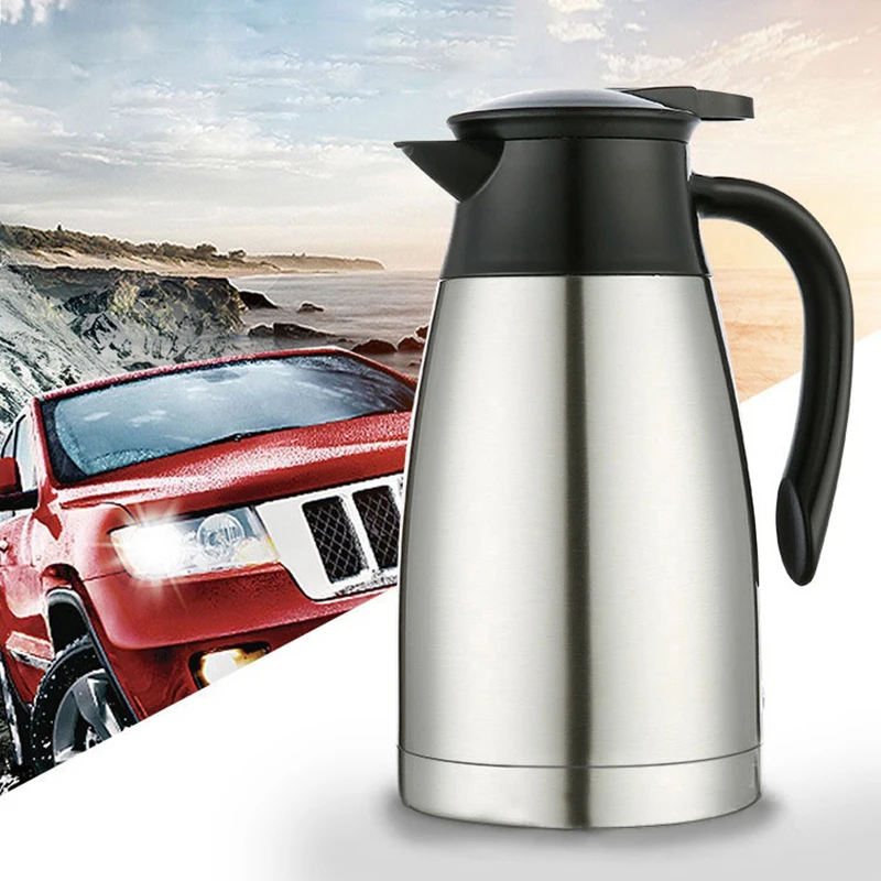 

Stainless Steel 12V/24V Electric Kettle 1000ml Travel Car Heating Electric Water Cup Hot Water For Car Or Truck Use